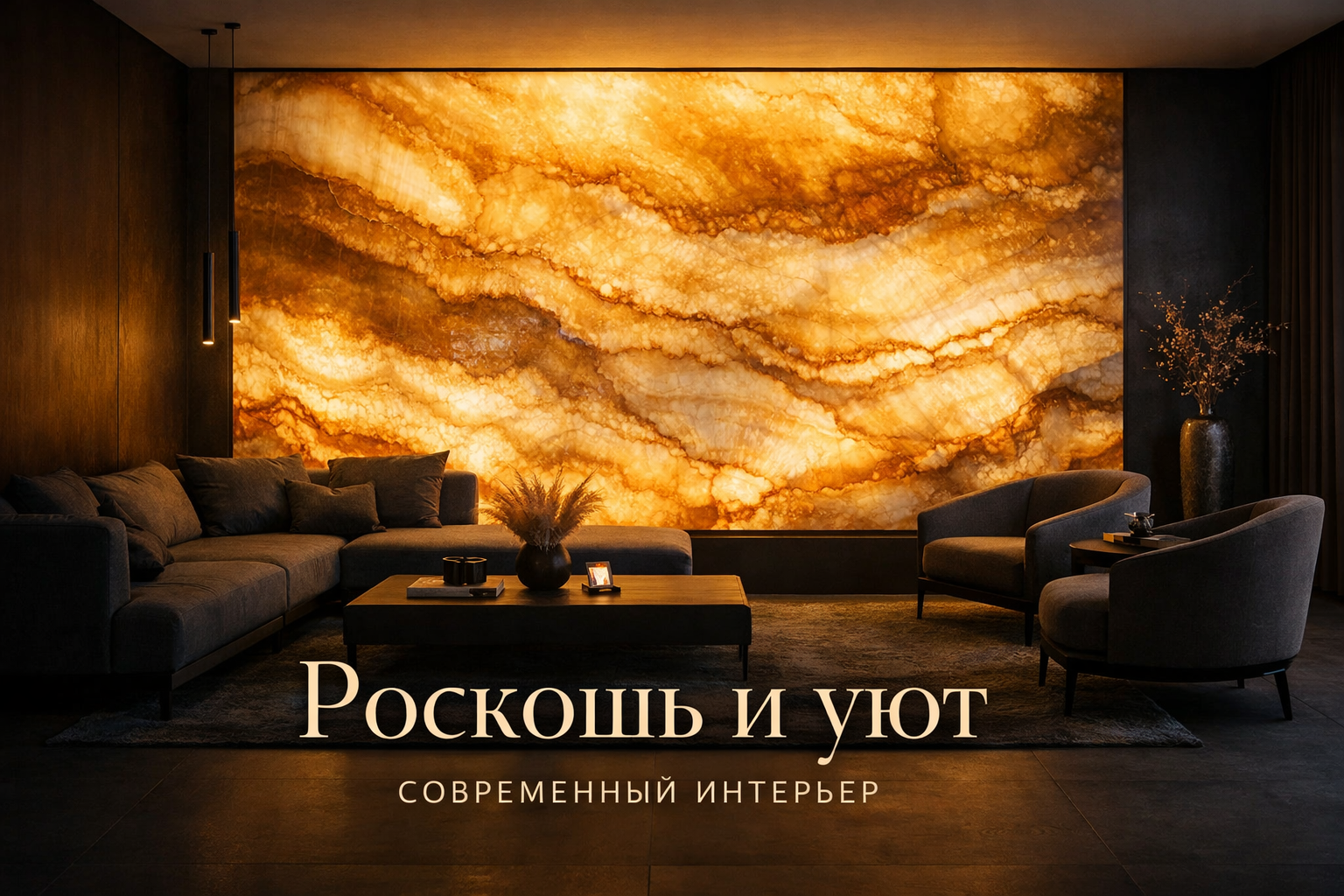 Оникс в интерьере: идеи роскошного дизайна в 2026 году