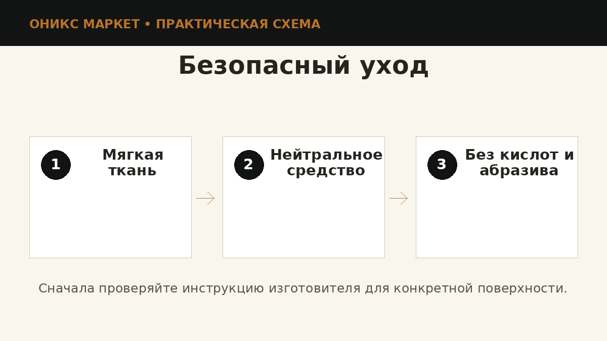 Уход за полированным ониксом